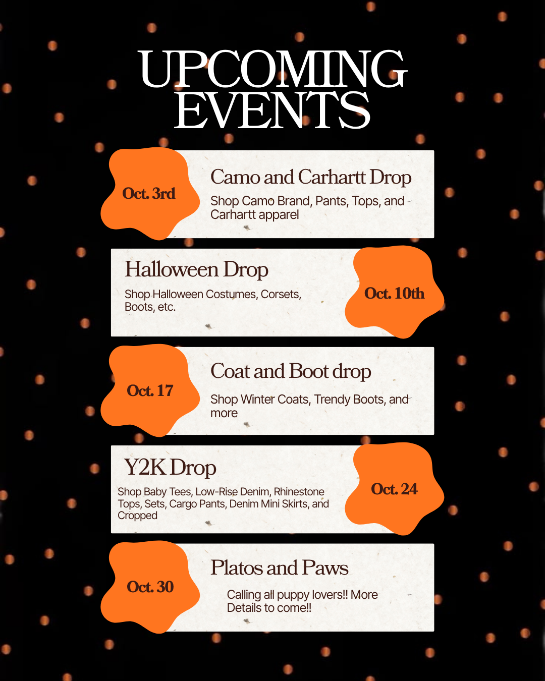 Events You Need To Know About.
